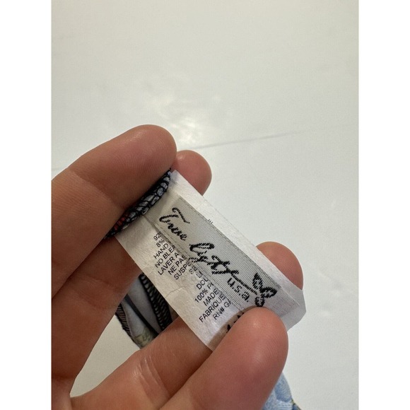 True Light Flare Leg Pants Flowy Palazzo Blue Printed Vivid - Picture 4 of 7